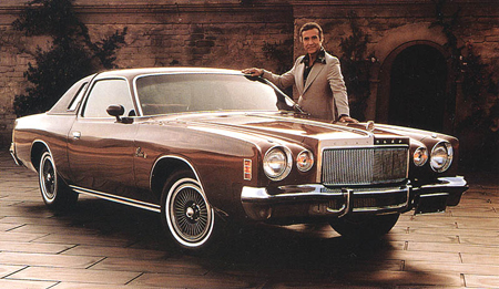 A young Ricardo Montalban with the 1976 Chrysler Cordoba. Photo via Truthaboutcars.com